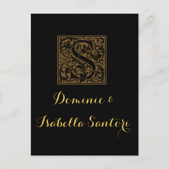 Antique S Monogram Postcard (Front)