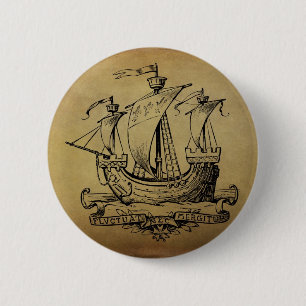 Antique Sailing Ship 6 Cm Round Badge