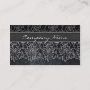 Antique Salon Spa Lace Business Card Black Grey