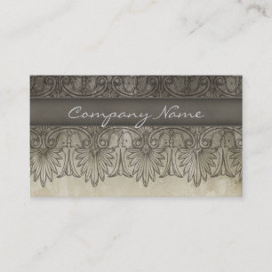 Antique Salon Spa Lace Business Card Grey cream