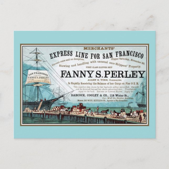 Antique San Francisco Express Shipping Line Postcard (Front)