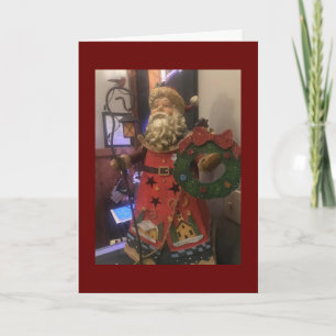 ANTIQUE SANTA SAYS "HAPPY HOLIDAYS" CARD