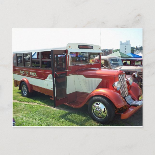 Antique School Bus Postcard (Front)