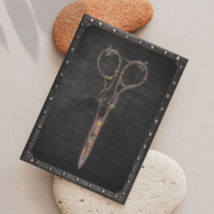 Antique Scissor Hair Stylist Barber Salon Vintage Business Card