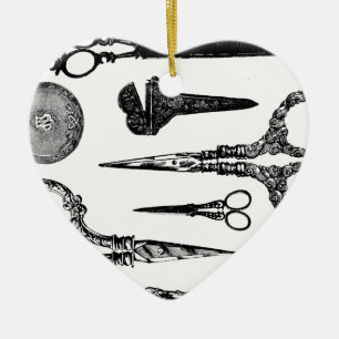 Antique Scissors Vignette Ceramic Tree Decoration
