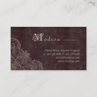 Antique Scroll Business Card Interior Design Burgu