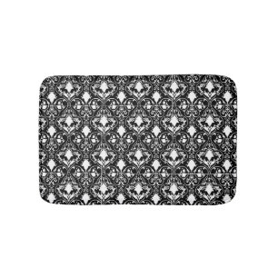 Antique scroll wallpaper bath mat