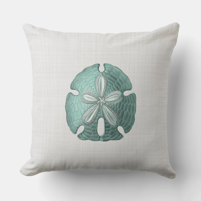Antique Sea Sand Dollar Illustration Cushion (Front)