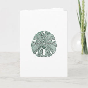 Antique Sea Sand Dollar Illustration greeting Card
