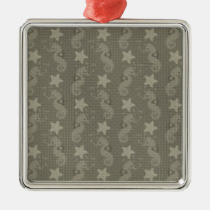 Antique Seahorse And Starfish Pattern Metal Tree Decoration