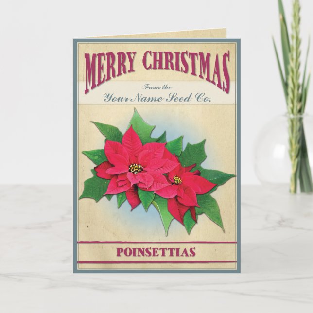 Antique Seed Packet Card: Traditional Version Holiday Card (Front)