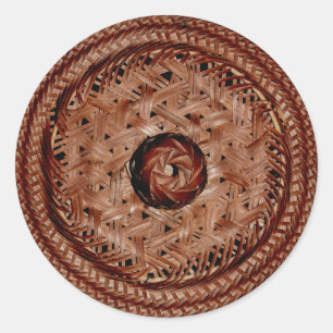 Antique Sewing Basket Lid Detail Classic Round Sticker