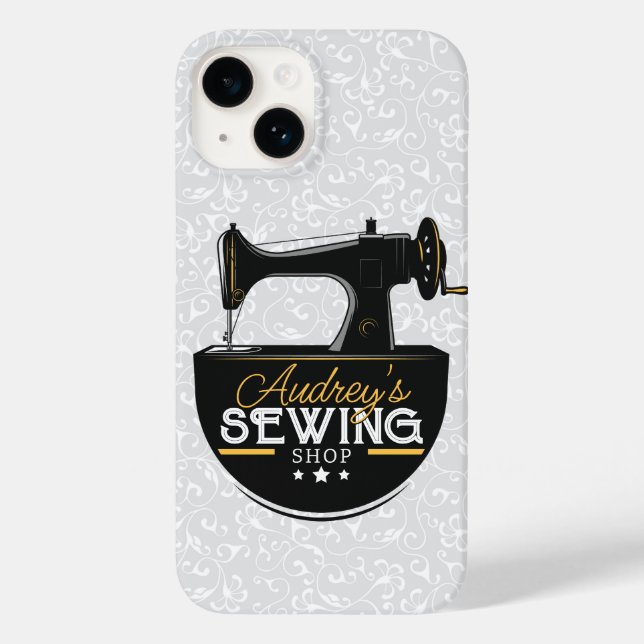 Antique Sewing Machine ADD NAME Seamstress Tailor  Case-Mate iPhone Case (Back)