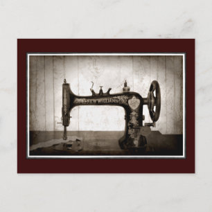 Antique Sewing Machine Postcard