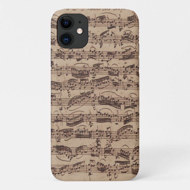Antique Sheet Music Bach Manuscript Case-Mate iPhone Case (Back)
