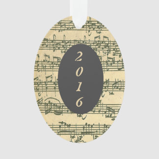 Antique Sheet Music Bach Manuscript Custom Year Ornament
