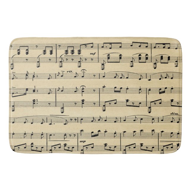 Antique Sheet Music Bath Mat (Front)