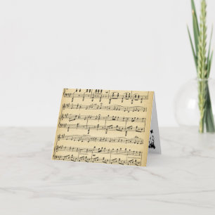 Antique Sheet Music Card