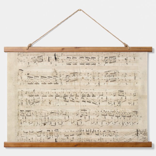 Antique Sheet Music Chopin Manuscript Hanging Tapestry (Front)