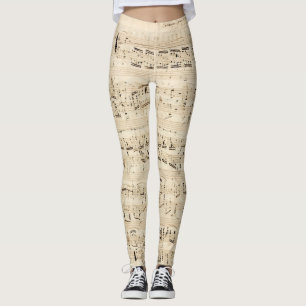 Antique Sheet Music Chopin Manuscript Leggings