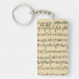 Antique Sheet Music Key Ring