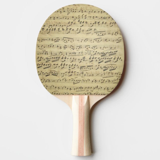 Antique Sheet Music Ping Pong Paddle (Back)