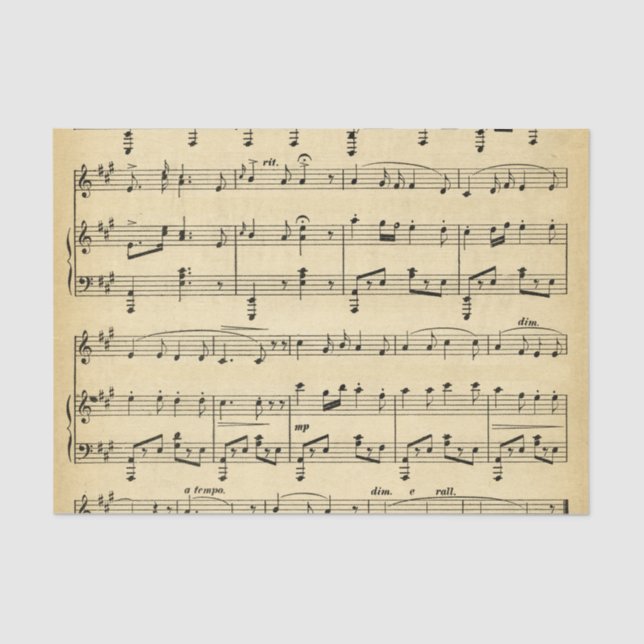 Antique Sheet Music Tissue Paper (Front)