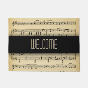 Antique Sheet Music Welcome Mat
