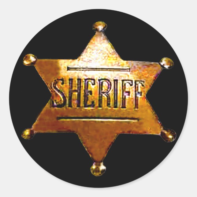Antique Sheriff's Badge  Classic Round Sticker (Front)