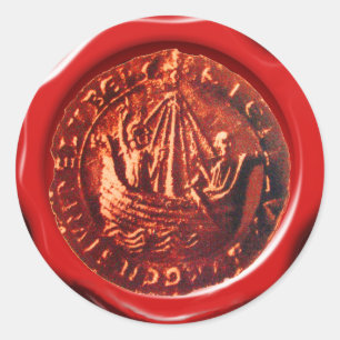 ANTIQUE SHIP RED WAX SEAL