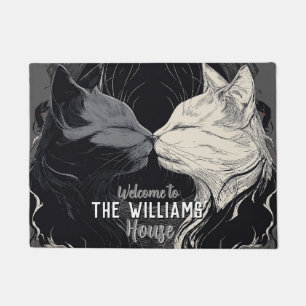 Antique Siamese Cat House Decor Welcome Mat