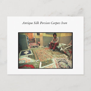 Antique Silk Persian Carpets Iran Postcard