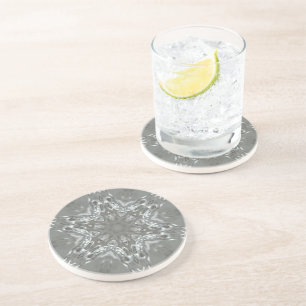 Antique Silver Grey Decorative Kaleidoscopic Star Coaster