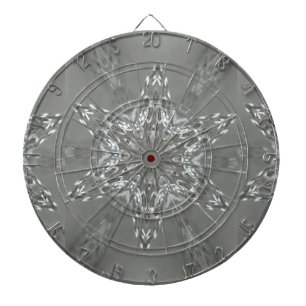 Antique Silver Grey Decorative Kaleidoscopic Star Dartboard