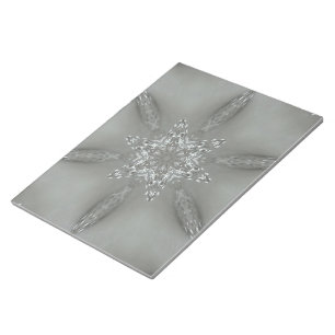 Antique Silver Grey Decorative Kaleidoscopic Star Notepad