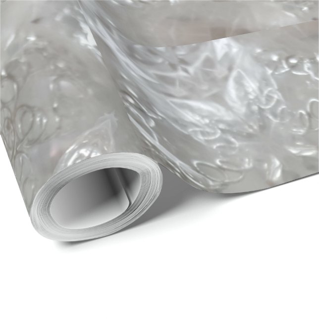 Antique Silver Grey Decorative Kaleidoscopic Wrapping Paper (Roll Corner)