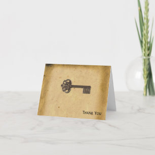 Antique Skeleton Key Thank You Card