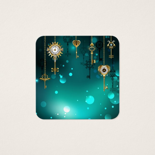 Antique Skeleton Keys on Green Background (Front)