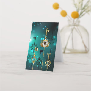 Antique Skeleton Keys on Green Background Appointment Card
