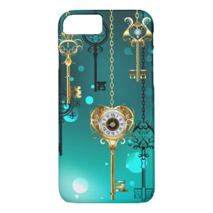 Antique Skeleton Keys on Green Background Case-Mate iPhone Case