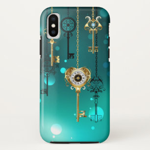 Antique Skeleton Keys on Green Background Case-Mate iPhone Case