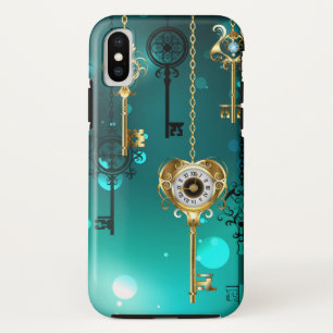 Antique Skeleton Keys on Green Background Case-Mate iPhone Case