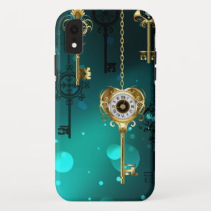 Antique Skeleton Keys on Green Background Case-Mate iPhone Case