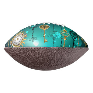 Antique Skeleton Keys on Green Background Football