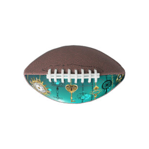 Antique Skeleton Keys on Green Background Football
