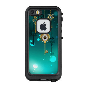 Antique Skeleton Keys on Green Background LifeProof FRÄ’ iPhone SE/5/5s Case