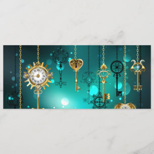Antique Skeleton Keys on Green Background Programme