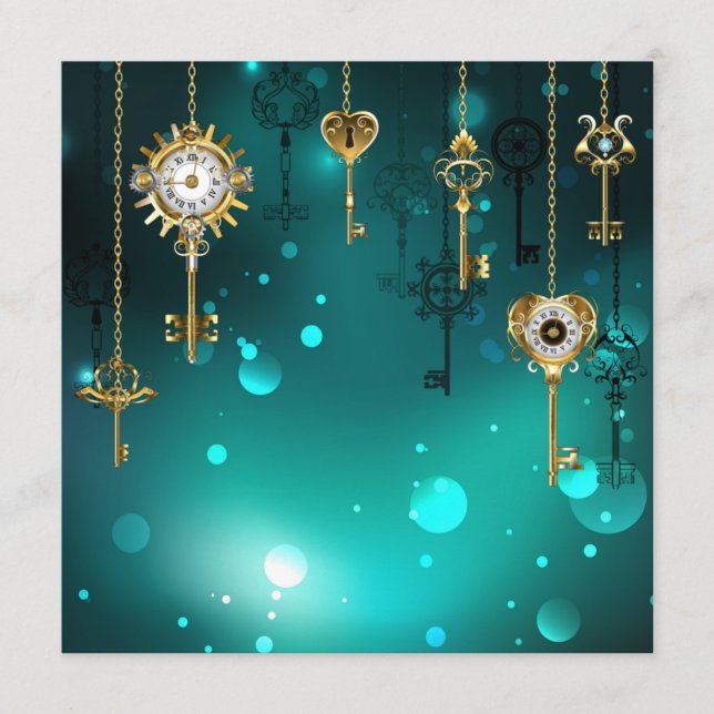 Antique Skeleton Keys on Green Background Programme (Front)