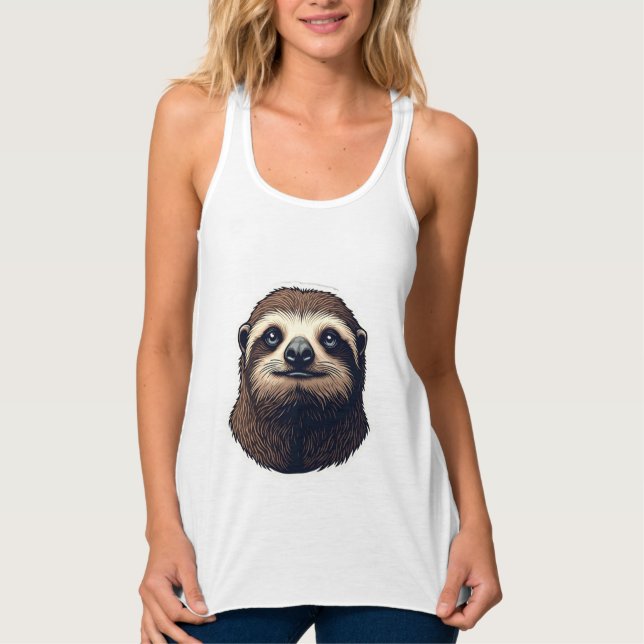 Antique Sloth Illustration Vintage Tee (2) (Front)