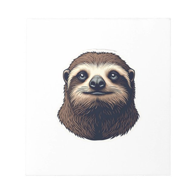 Antique Sloth Illustration Vintage Tee (2) Notepad (Front)